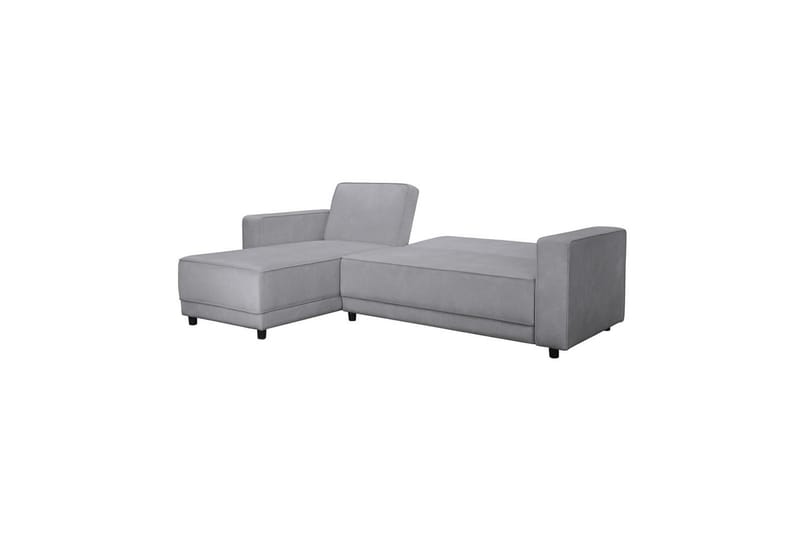 Bäddsoffa Allie Ljusgrå, Sammet, 82x229x154 cm - Ljusgrå, Sammet, 82x229x154 cm - Möbler - Soffa - Bäddsoffa