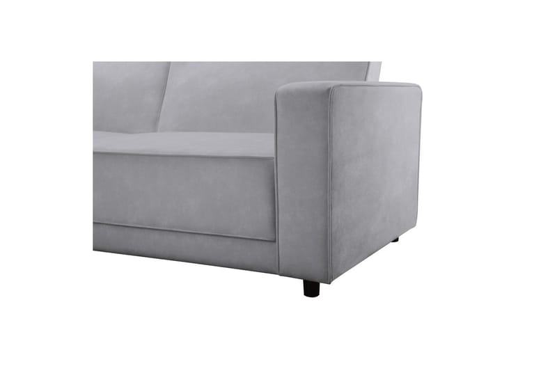 Bäddsoffa Allie Ljusgrå, Sammet, 82x229x154 cm - Ljusgrå, Sammet, 82x229x154 cm - Möbler - Soffa - Bäddsoffa