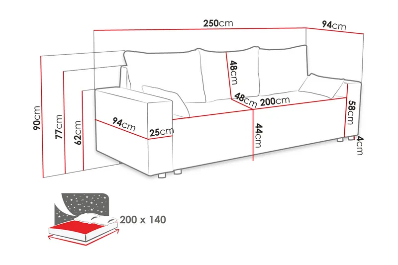 Bäddsoffa - Beige - Möbler - Soffa - Bäddsoffa