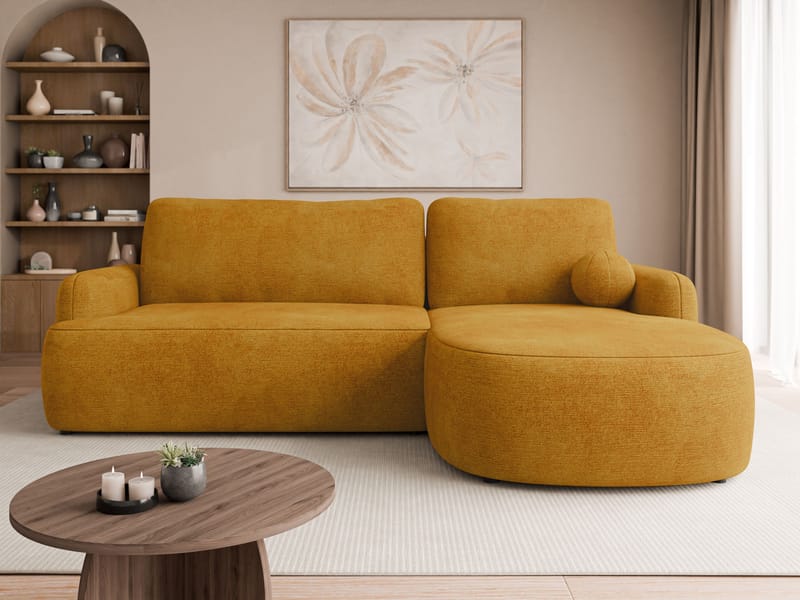 Branrel 3-sits Soffa med divan - gul - Möbler - Soffa - Bäddsoffa - Bäddsoffa divan