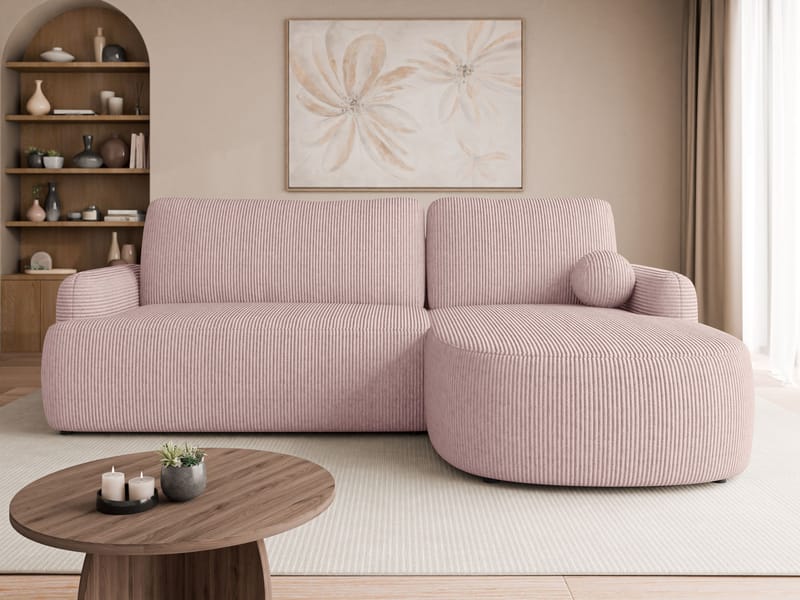 Branrel 3-sits Soffa med divan - rosa - Möbler - Soffa - Bäddsoffa - Bäddsoffa divan