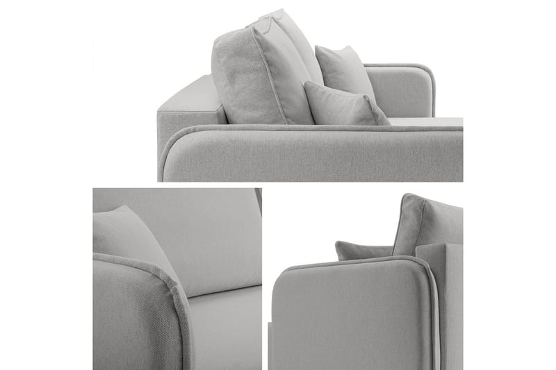 Chandru Bäddsoffa med Divan 3-sits i Plysch - Gul - Möbler - Soffa - Bäddsoffa - Bäddsoffa divan