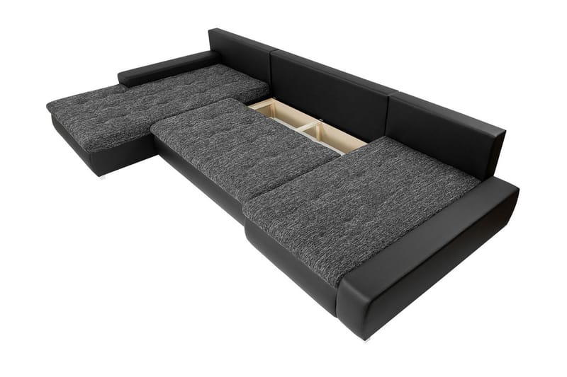 Cillo Bäddsoffa Dubbeldivan 4-sits 340x140 cm U-formad - Grå - Bäddsoffa - U bäddsoffa - Bäddsoffa divan