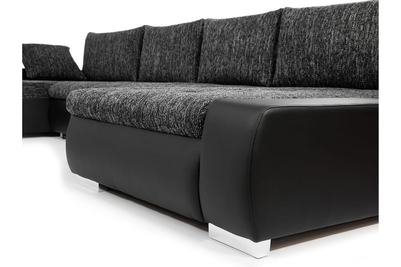 Cillo Bäddsoffa Dubbeldivan 4-sits 340x140 cm U-formad - Grå - Bäddsoffa - U bäddsoffa - Bäddsoffa divan