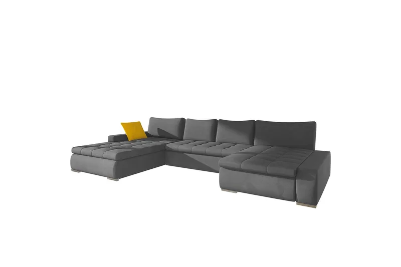 Cillo Bäddsoffa Dubbeldivan 4-sits 340x140 cm U-formad, Grå