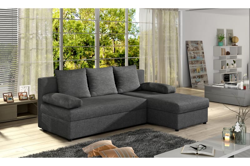 Dirk Bäddsoffa med Divan - Grå - Möbler - Soffa - Bäddsoffa - Bäddsoffa divan