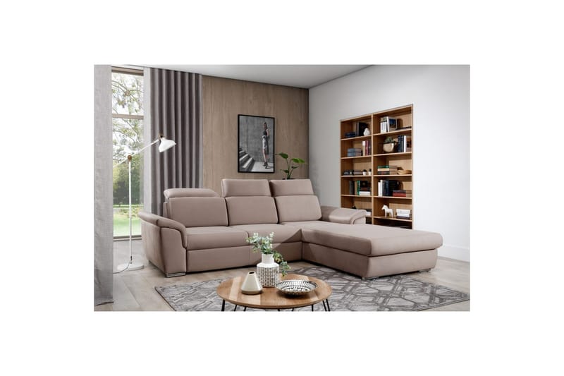 Hörnsoffa Eltap Trevisco 272x216x100 cm, Solar 16, Beige, Höger