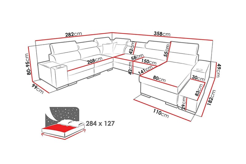 Kahundji Hörnbäddsoffa - Möbler - Soffa - Bäddsoffa - Bäddsoffa divan