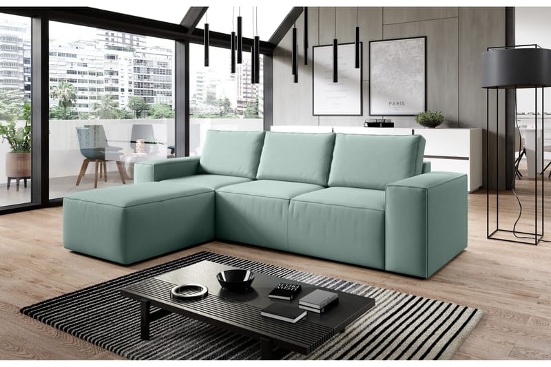 Kamli Bäddsoffa m. Divan med Förvaring - Turkos - Möbler - Soffa - Bäddsoffa - Bäddsoffa divan