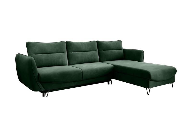 Lence Bäddsoffa m. Divan Förvaring, Mörkgrön