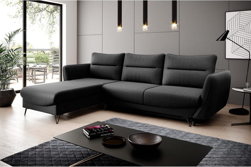 Lence Bäddsoffa m. Divan Förvaring - Svart - Möbler - Soffa - Bäddsoffa - Bäddsoffa divan