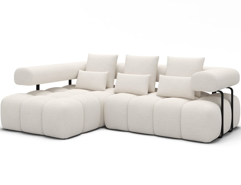 Levvi 3-sits Bubblig Bäddsoffa med Divan Vänster, Jaffray 01