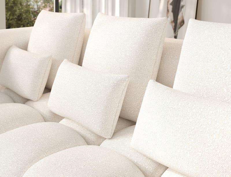 Levvi 3-sits Bubblig Bäddsoffa med Divan Vänster - Jaffray 01 - Möbler - Soffa - Bäddsoffa - Bäddsoffa divan
