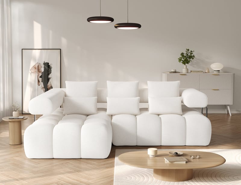 Levvi 3-sits Bubblig Bäddsoffa med Divan Vänster - Jaffray 01 - Möbler - Soffa - Bäddsoffa - Bäddsoffa divan