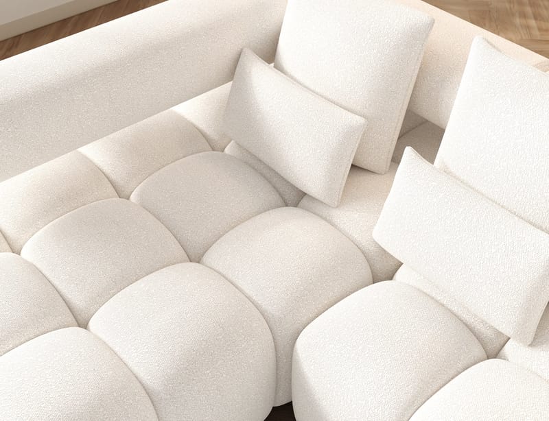 Levvi 3-sits Bubblig Bäddsoffa med Divan Vänster - Jaffray 01 - Möbler - Soffa - Bäddsoffa - Bäddsoffa divan