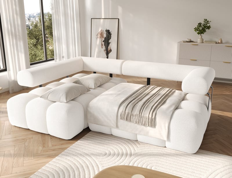 Levvi 3-sits Bubblig Bäddsoffa med Divan Vänster - Jaffray 01 - Möbler - Soffa - Bäddsoffa - Bäddsoffa divan
