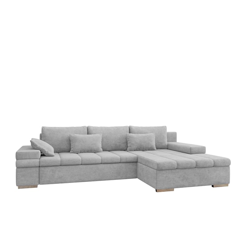 Naoma 4-sits Bäddsoffa divan höger med förvaring, grå