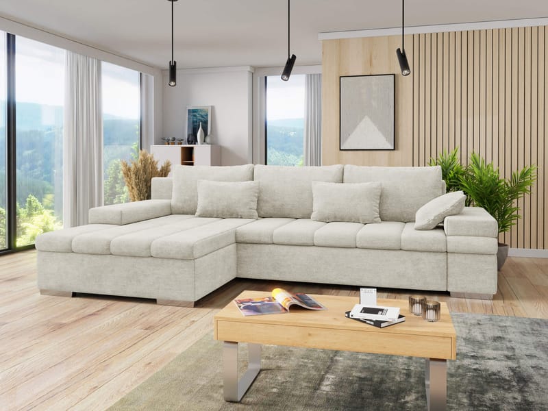 Naoma 4-sits Bäddsoffa divan vänster med förvaring - Möbler - Soffa - Bäddsoffa - Bäddsoffa divan