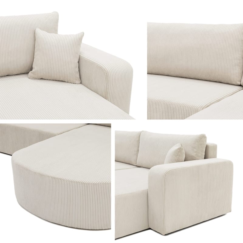 Pryda 4-sits Bäddsoffa divan vänster med förvaring - brun - Möbler - Soffa - Bäddsoffa - Bäddsoffa divan
