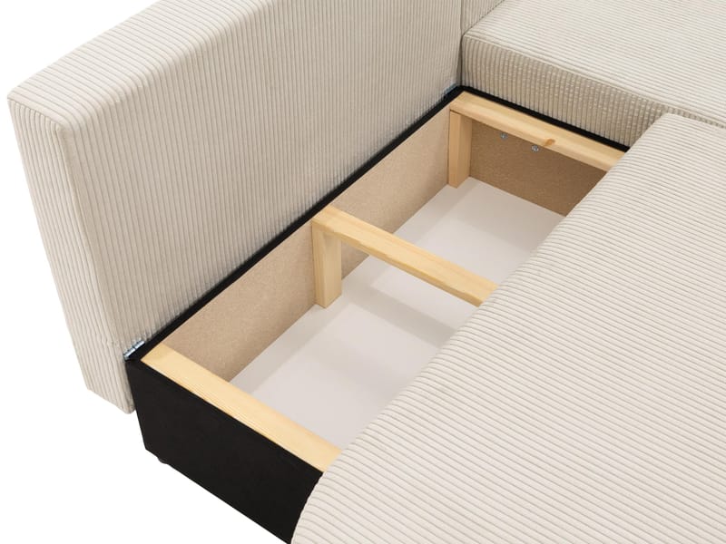 Pryda 4-sits Bäddsoffa divan vänster med förvaring - brun - Möbler - Soffa - Bäddsoffa - Bäddsoffa divan