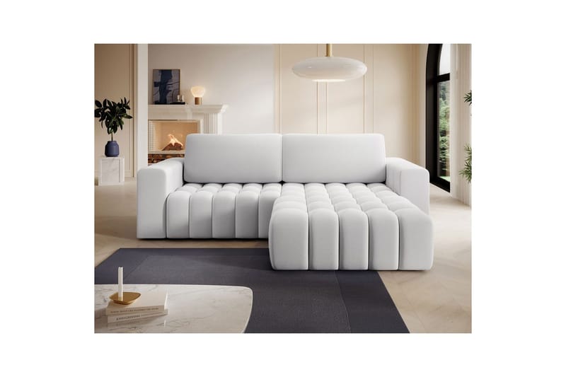 Sektionssoffa Eltap Bonett 250x175x92 cm - Solar 01, Vit, Höger - Möbler - Soffa - Bäddsoffa - Bäddsoffa divan