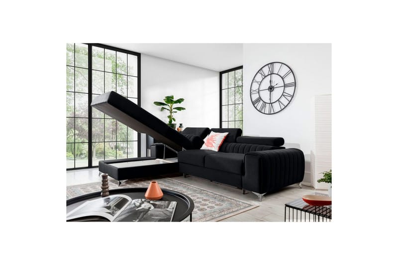 Sektionssoffa Eltap Grayson 278x205x92 cm - Loco 10, Svart, Vänster - Möbler - Soffa - Bäddsoffa - Bäddsoffa divan