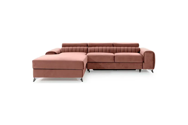 Sektionssoffa Eltap Grayson 278x205x92 cm, Nube 24, Rosa, Vänster