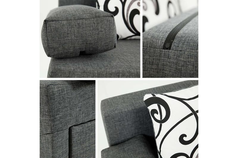 Skatteg Bäddsoffa med Sittpuff - Svart|Grå - Möbler - Soffa - Bäddsoffa - Bäddsoffa divan