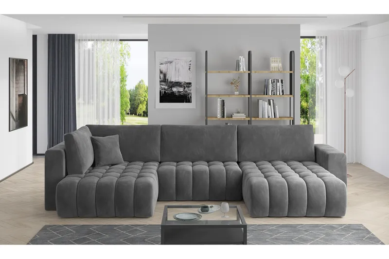 Yorktown U-bäddsoffa Divan Höger, Guld