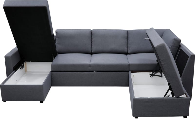 Bäddsoffa Dream U-form - Mörkgrå - Möbler - Soffa - Bäddsoffa