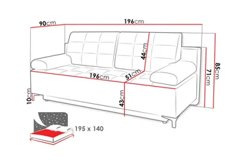 Bäddsoffa FABIO - Beige - Möbler - Soffa - Bäddsoffa