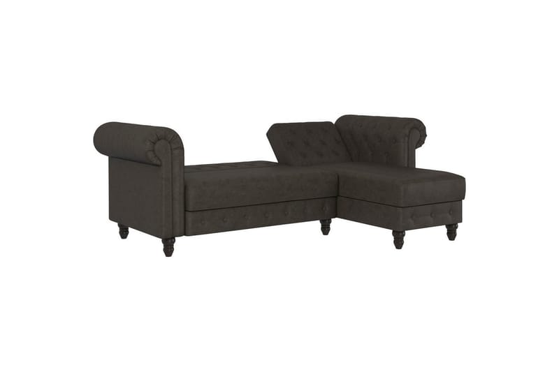 Bäddsoffa Felix 241x154x83 cm, Antracit, Mikrofiber/Trä/Metall - 241x154x83 cm, Antracit, Mikrofiber/Trä/Metall - Möbler - Soffa - Bäddsoffa