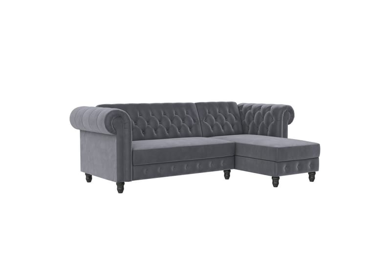 Bäddsoffa Felix 241x154x83 cm, Antracit, Sammet - 241x154x83 cm, Antracit, Sammet - Möbler - Soffa - Bäddsoffa