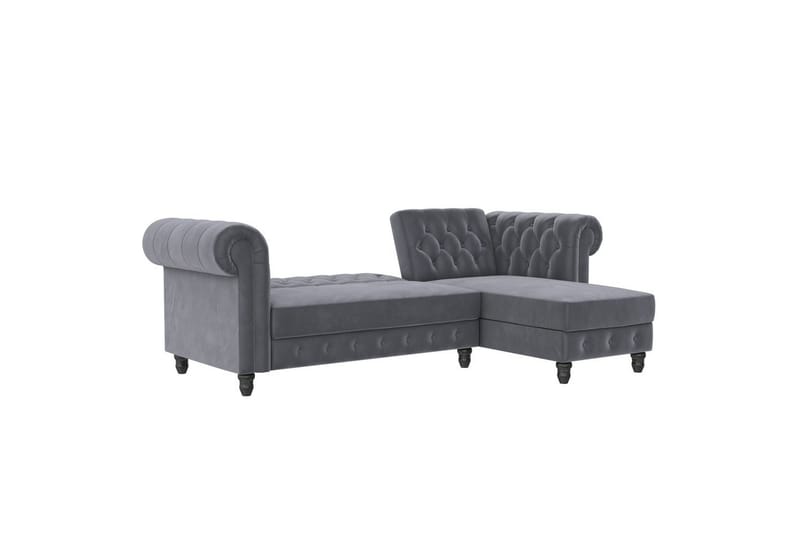 Bäddsoffa Felix 241x154x83 cm, Antracit, Sammet - 241x154x83 cm, Antracit, Sammet - Möbler - Soffa - Bäddsoffa