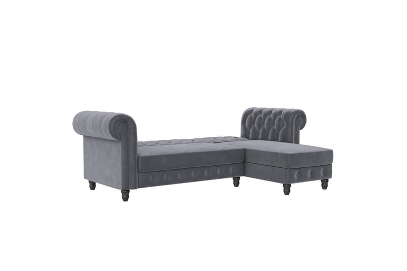Bäddsoffa Felix 241x154x83 cm, Antracit, Sammet - 241x154x83 cm, Antracit, Sammet - Möbler - Soffa - Bäddsoffa