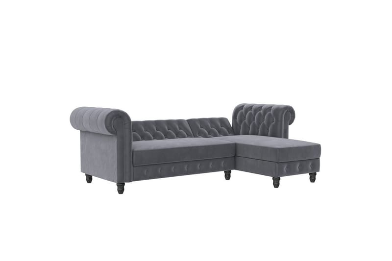 Bäddsoffa Felix 241x154x83 cm, Antracit, Sammet - 241x154x83 cm, Antracit, Sammet - Möbler - Soffa - Bäddsoffa
