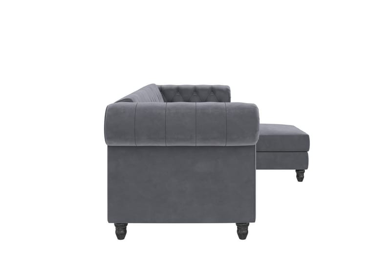 Bäddsoffa Felix 241x154x83 cm, Antracit, Sammet - 241x154x83 cm, Antracit, Sammet - Möbler - Soffa - Bäddsoffa