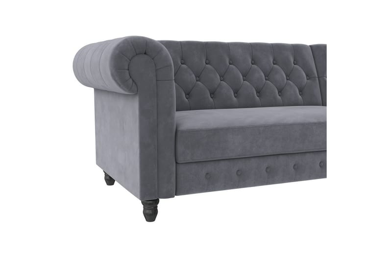 Bäddsoffa Felix 241x154x83 cm, Antracit, Sammet - 241x154x83 cm, Antracit, Sammet - Möbler - Soffa - Bäddsoffa