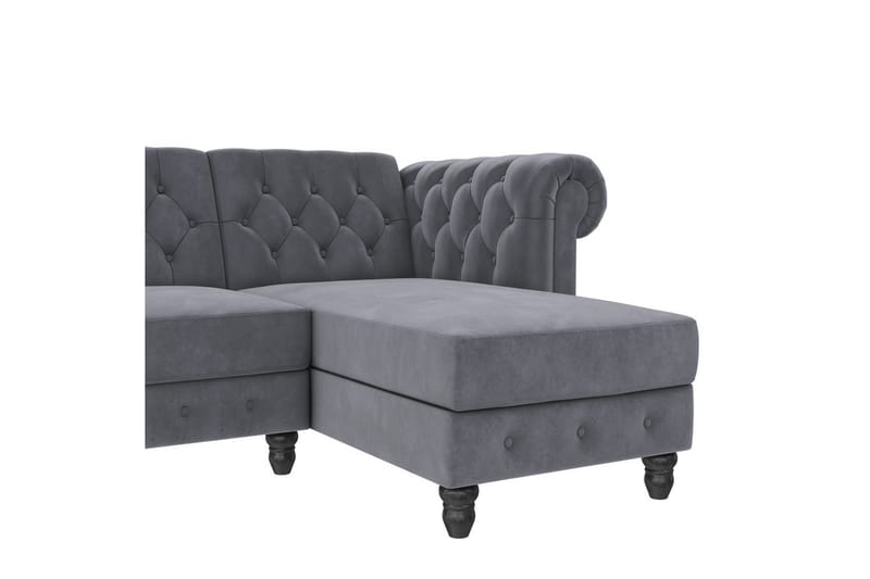 Bäddsoffa Felix 241x154x83 cm, Antracit, Sammet - 241x154x83 cm, Antracit, Sammet - Möbler - Soffa - Bäddsoffa