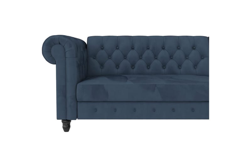 Bäddsoffa Felix 241x154x83 cm, Blå, Sammet/Trä/Metall - 241x154x83 cm, Blå, Sammet/Trä/Metall - Möbler - Soffa - Bäddsoffa