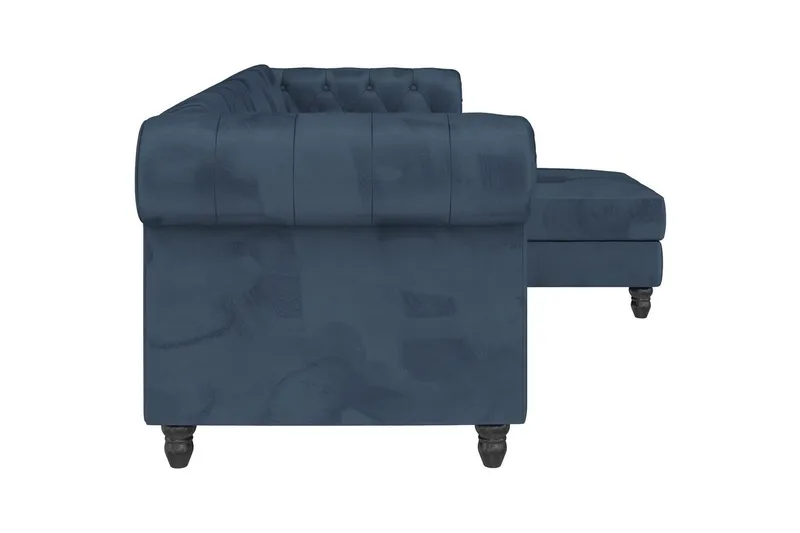 Bäddsoffa Felix 241x154x83 cm, Blå, Sammet/Trä/Metall - 241x154x83 cm, Blå, Sammet/Trä/Metall - Möbler - Soffa - Bäddsoffa