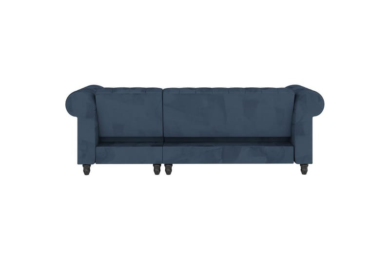 Bäddsoffa Felix 241x154x83 cm, Blå, Sammet/Trä/Metall - 241x154x83 cm, Blå, Sammet/Trä/Metall - Möbler - Soffa - Bäddsoffa