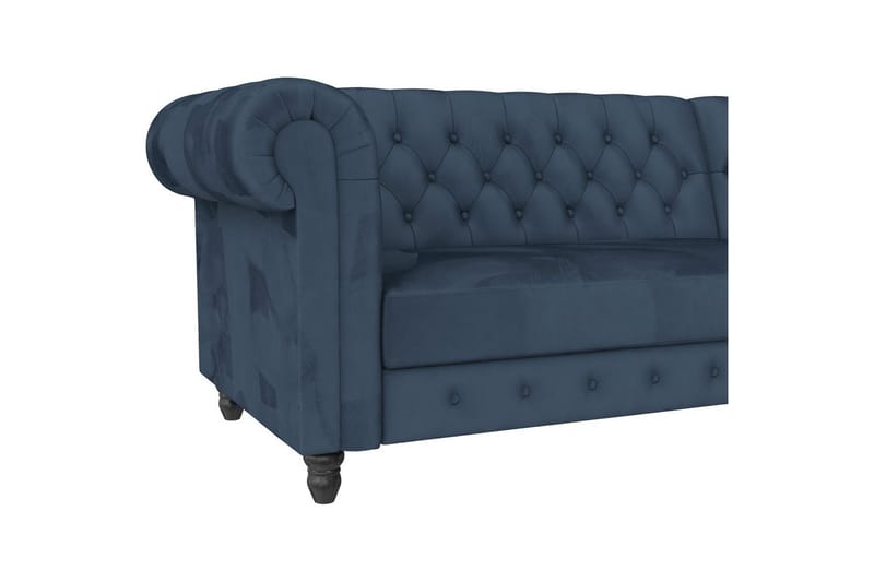 Bäddsoffa Felix 241x154x83 cm, Blå, Sammet/Trä/Metall - 241x154x83 cm, Blå, Sammet/Trä/Metall - Möbler - Soffa - Bäddsoffa