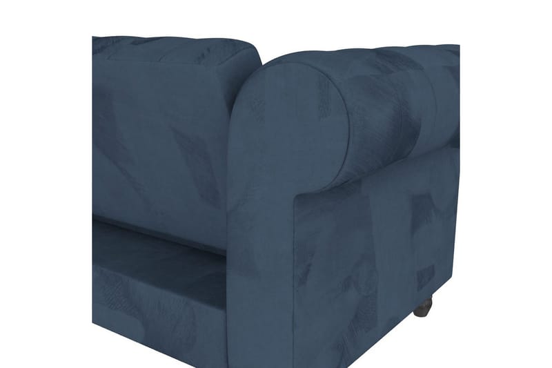 Bäddsoffa Felix 241x154x83 cm, Blå, Sammet/Trä/Metall - 241x154x83 cm, Blå, Sammet/Trä/Metall - Möbler - Soffa - Bäddsoffa