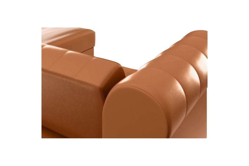 Bäddsoffa Felix 241x154x83 cm, Cognac, PU/trä/metall - 241x154x83 cm, Cognac, PU/trä/metall - Möbler - Soffa - Bäddsoffa