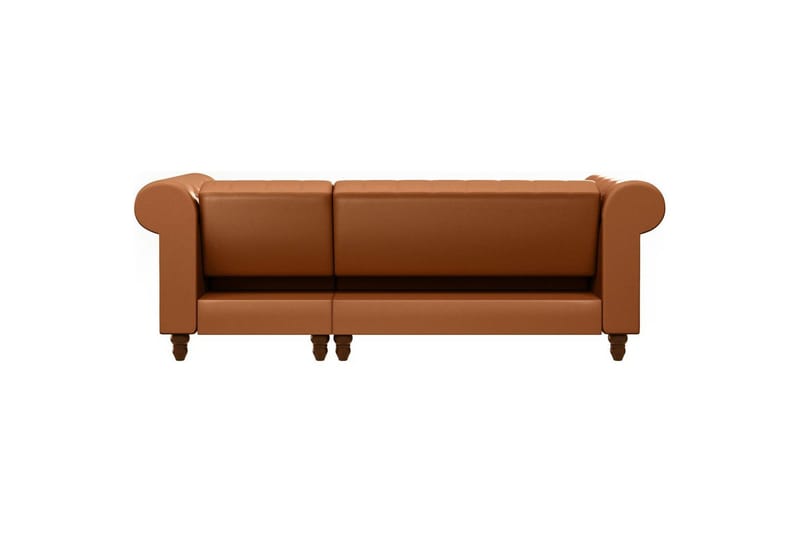 Bäddsoffa Felix 241x154x83 cm, Cognac, PU/trä/metall - 241x154x83 cm, Cognac, PU/trä/metall - Möbler - Soffa - Bäddsoffa