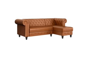 Bäddsoffa Felix 241x154x83 cm, Cognac, PU/trä/metall