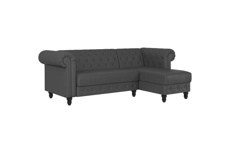 Bäddsoffa Felix 241x154x83 cm, Grå, PU/trä/metall - 241x154x83 cm, Grå, PU/trä/metall - Möbler - Soffa - Bäddsoffa