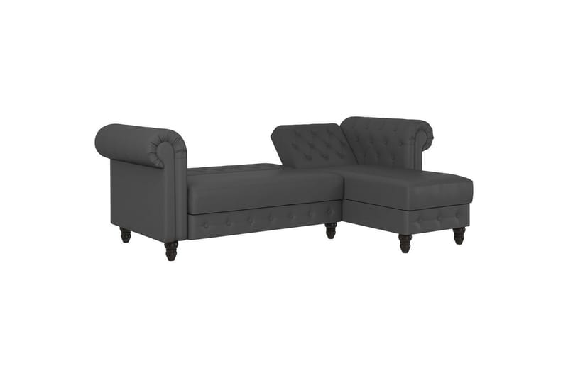 Bäddsoffa Felix 241x154x83 cm, Grå, PU/trä/metall - 241x154x83 cm, Grå, PU/trä/metall - Möbler - Soffa - Bäddsoffa