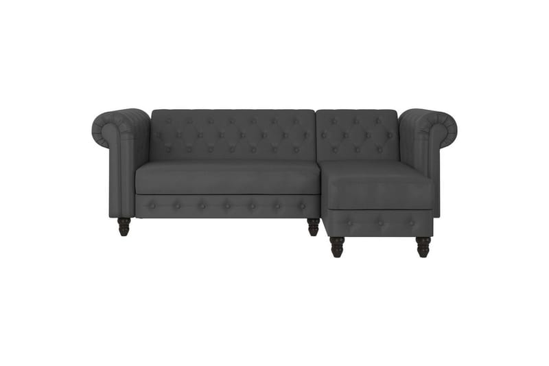 Bäddsoffa Felix 241x154x83 cm, Grå, PU/trä/metall - 241x154x83 cm, Grå, PU/trä/metall - Möbler - Soffa - Bäddsoffa